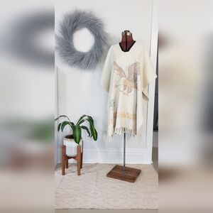 Unisex Vintage Eagle Poncho OSFA Blanket Poncho VtG Pullover Overcoat Sleeveless